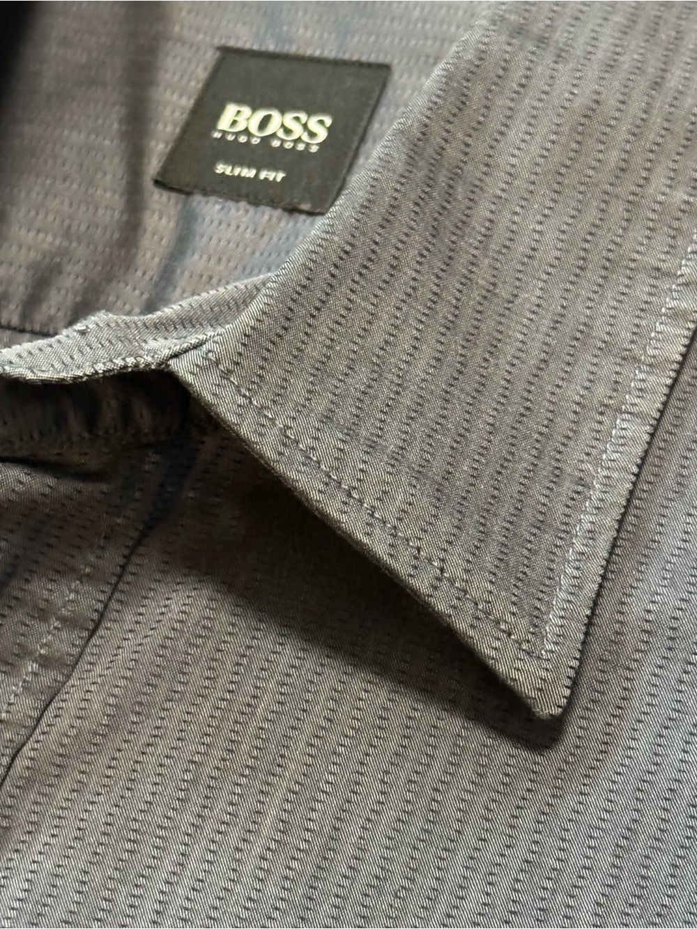 BOSS Slim Fit Dress Shirt in Charcoal